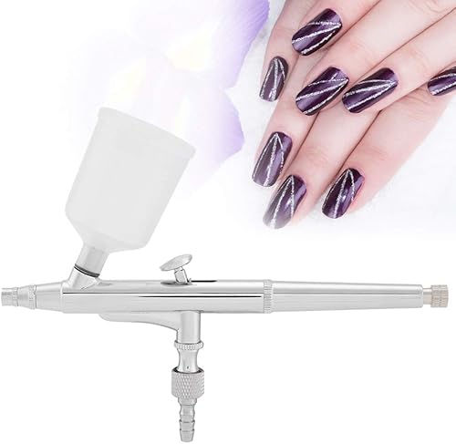 Miniatura 7 de Kit de aerógrafo de doble acción, pistola de pintura de gran capacidad de 0.020 in para arte de pasteles de uñas, cuerpo (0.020 in)