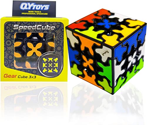 Image of D ETERNAL QiYi Gear 3x3 (Tiled) Black Speed Magic Cube Puzzle Twist Puzzle Toy (3 Layer Gear Cube)