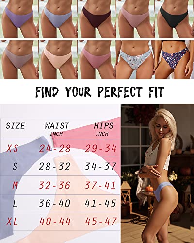 ROSYCORAL 10 Pack Seamless Thongs for Women Breathable Low Rise Panties Invisible Hipster Underwear Thong No Show XS-XL4