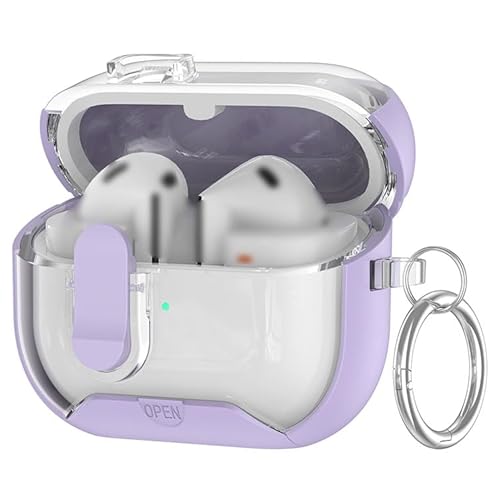 KOOLRIVER�EFor Galaxy Buds3 FE �N���A �P�[�X TPU +�v���X�`�b�N �V���v�� �ی�J�o�[ �J���r�i�t�� �X�^���h�@�\ ���C�����X�C���z�� �J�o�[ ���h�~ For �M�����N�V�[�o�b�Y3 �ی�P�[�X(�p�[�v��)
