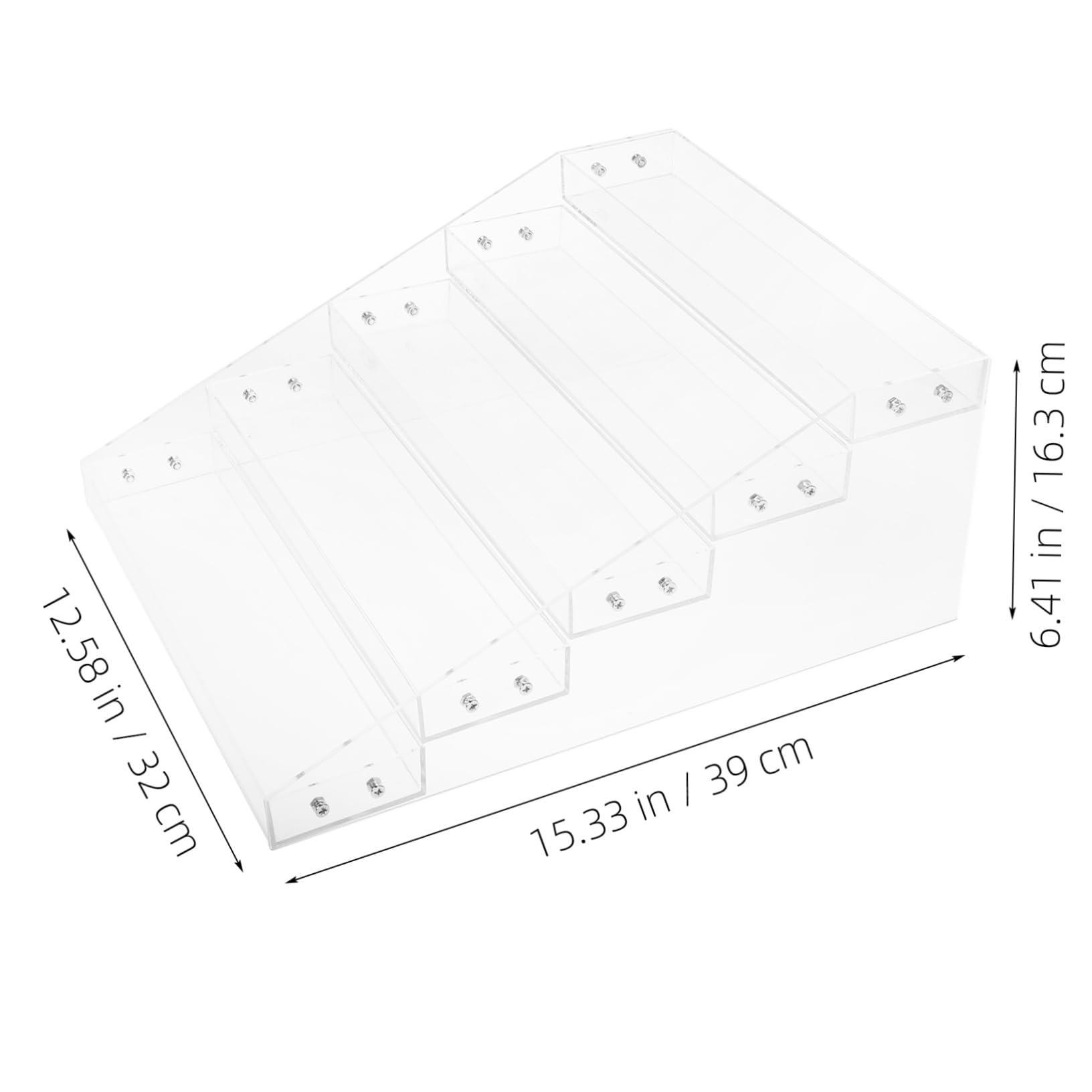 Happyyami Acrylic Drink Display Rack Perfume Holder Tiered Shelf Space-saving for Retail Home Use