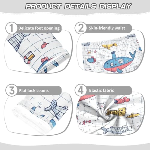 ZZKKO Girls Leggings Submarine Doodle Toddler Girls Clothes Leggings for Girls Toddler Girls Leggings 3-4T3