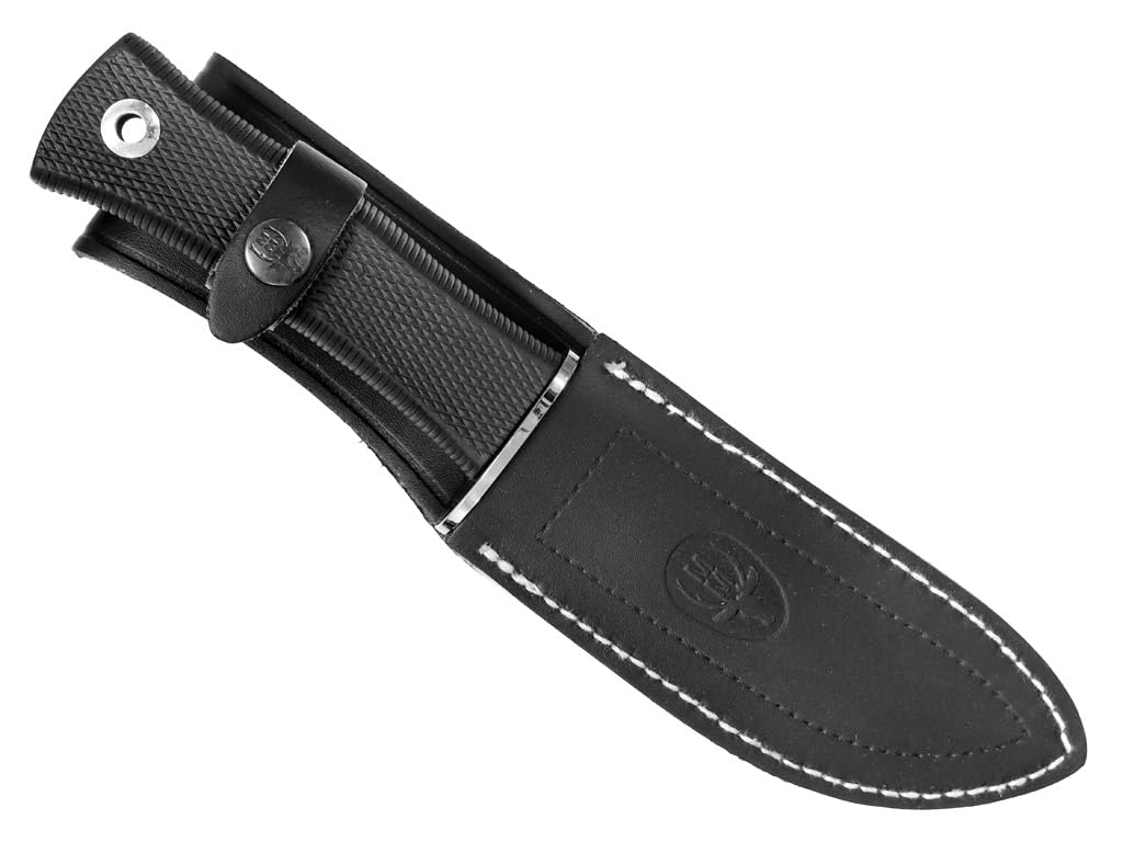 LO TRINCO YO Muela Cuchillo ABORIGEN-13 G hoja de acero Inoxidable 420 Nitro 42 de 13 cm y empuñadura de goma para Caza, Pesca, Supervivencia y Bushcraft
