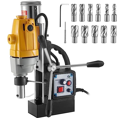 MD40 40mm Trapano a colonna magnetica 1100W Macchina for perforatrice da banco elettrica a velocità continua for la struttura in acciaio di ingegneria(With 11PCS HSS)