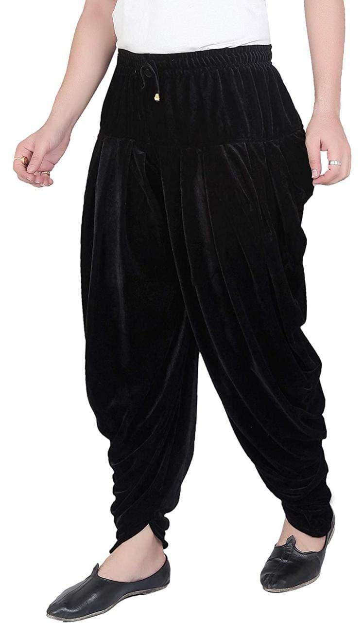 Trustous Mens Cotton Blend White Patiala Salwar Pants (BLACK) - Image 2 thumbnail