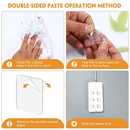 Image of 30 PCS Double Sided Tape, Sided Adhesive No Trace Sticker Pads Mounting Tape Super Strong Heavy Duty Washable Sticky