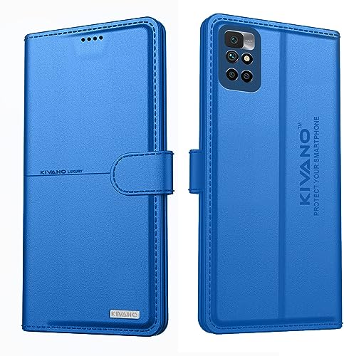 Image of Compatible with Xiaomi Redmi 10 Prime Flip Cover | Leather Finish | Inside Pockets & Inbuilt Stand | Shockproof Wallet Style Magnetic Closure Back Cover Case