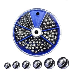 100Pcs niet giftige Vissen Zinklood Set,Ronde Gespleten Vissen Gewichten,Afneembare Vissen Split Shot 5 Maten,0.3g/20st,0.5g/20st,0.6g/20st,0.8g/20st,1g/20st