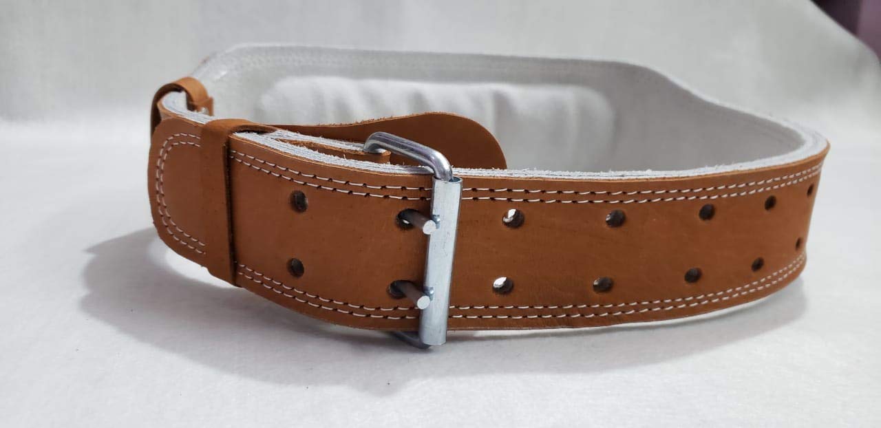 GiovaneWeight Lifting Leather Belt- Extra Thick & Crackproof (Brown Universal Size)
