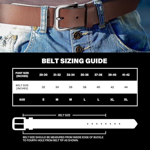 Image of Wrangler Men's Full Grain Genuine Leather 35mm Thick Casual Belt for Jeans, Pants
