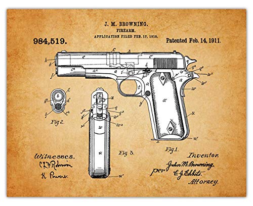 Vintage Colt Paterson Gun Poster Patent Prints - 11x14 Unframed Colt Paterson Gun Wall Decor for Home, Office, Man Cave, Dorm, Bedroom - Creative Gift Idea for Colt Paterson Gun Wall Art Enthusiasts