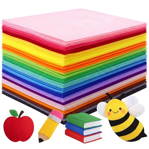 Image of Reginary 120 Pcs 16 x 16 Inch Felt Sheets Bulk for Craft 40 Assorted Color Felt Fabric Squares Stiff Paper for Back to School Fall Festival Holiday DIY Craft Sewing Patchwork (Classic)
