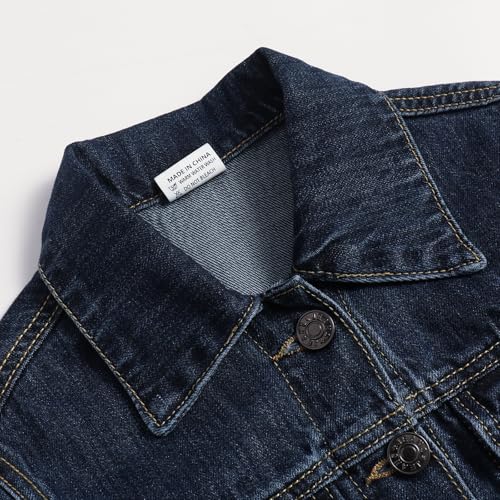 Girls's Jacket Basic Button Down Fitted Long Sleeves Denim Jean Jacket 2-16 Years4