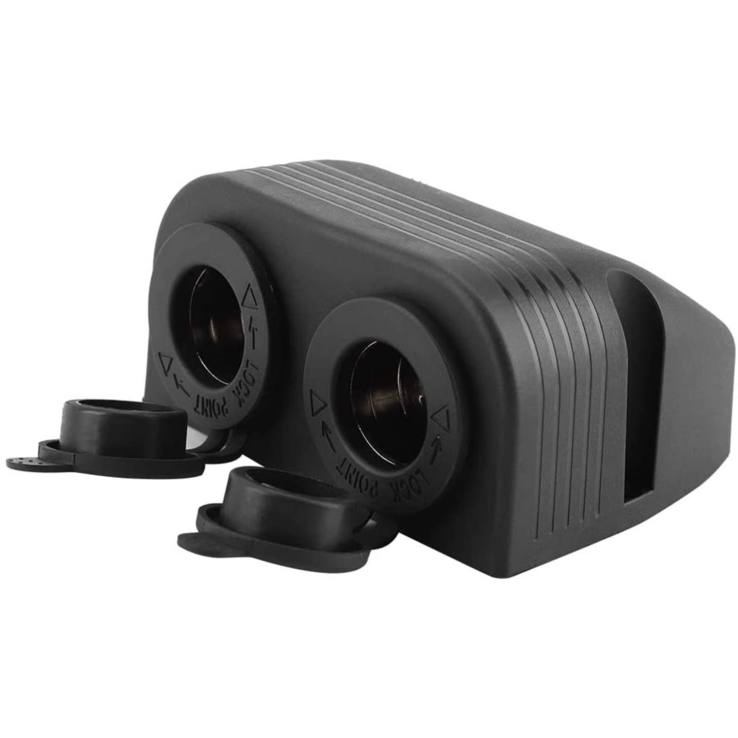 Excefore Cigarette Lighter Socket 12V/24V Splitter, Two Hole Tent Type Panel 4.2A Dual USB Charger Waterproof Cigarette Lighter Adapter Female Socket Plug DC for Car Motorcycle Boat Marine ATV RV