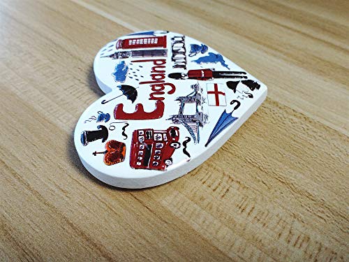 Imán para refrigerador con forma de corazón de Inglaterra miniatura 2