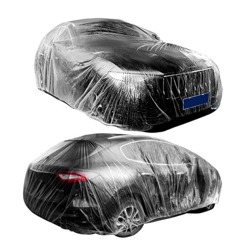 自動車養生カバー クリアカーカバー - 車用レインカバー ボディカバ 車カバー ボディーカバー| 車保護カバー、屋外車カバー、車ガレージカバー、ほとんどの車返し使える 、SUV用のユニバーサル洗える透明車カバー