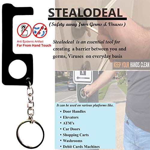 Stealodeal Virus Protection Metal No Touch Tool Keychain - Image 3