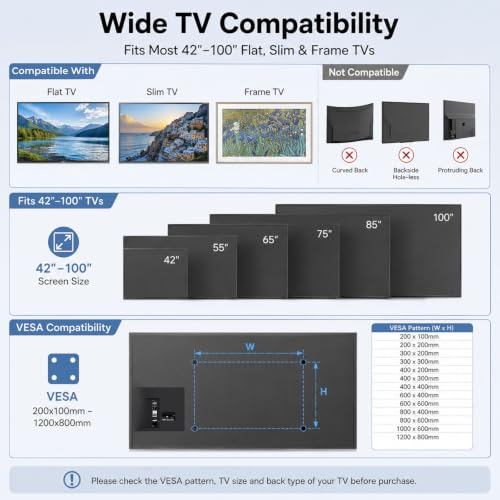 Ultra Slim TV Wall Mount for 42 to 100 Inch Flat, Slim and Frame LED TVs by Yaotieci - Used condition - Image 3