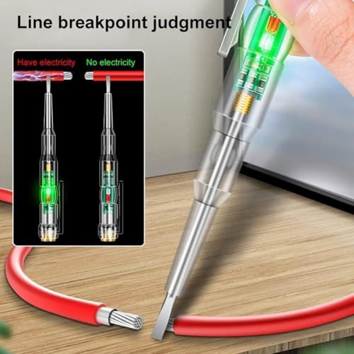 Image of Multifunction LED Voltage Tester Pen | AC /DC 12V-250V | Circuit Detector with Built-in Screwdriver | Dual Light | LED Indicator