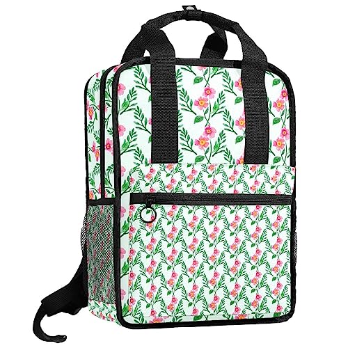 Sac à dos pour garçons vert à motif floral idéal pour l'école et sorties