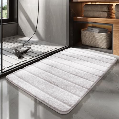 「Tuokus」バスマット 速乾 吸水 抗菌 防カビ お風呂マット 滑り止め 洗える 丈夫 ソフト 室内 ドアマット 浴室 脱衣所 トイレ用 45*75cm YSDian81