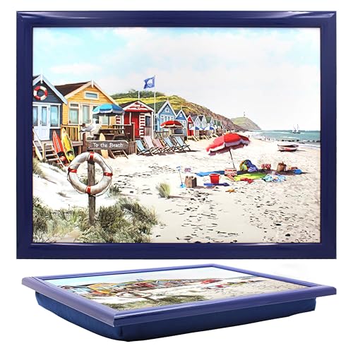 Tamersgifts Cushioned Laptrays Lap Tray TV Dinner Bean Bag Padded Cushion Gift (Seaside Laptray)