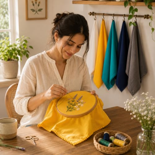 Image of TARAN LIVING Kitchen Towels 100% Cotton Solid Kitchen Dish Cloths, Valentine Decor Kitchen Hand Towel Reusuable Dish Towel for Cleaning & Drying Tea Towels Set with Hanging Loop - 18 inchx 28 inch, Pack of 6