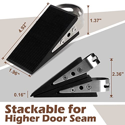 Winonly Rubber Door Stoppers For Bottom Of Door: 2 Pack Heavy Duty Door Stop With Holder Hold Door Open, Stackable Doorstop Wedge For Tall Door Soft Touch Protect Your Floor For Home Office Classroom #TOP3
