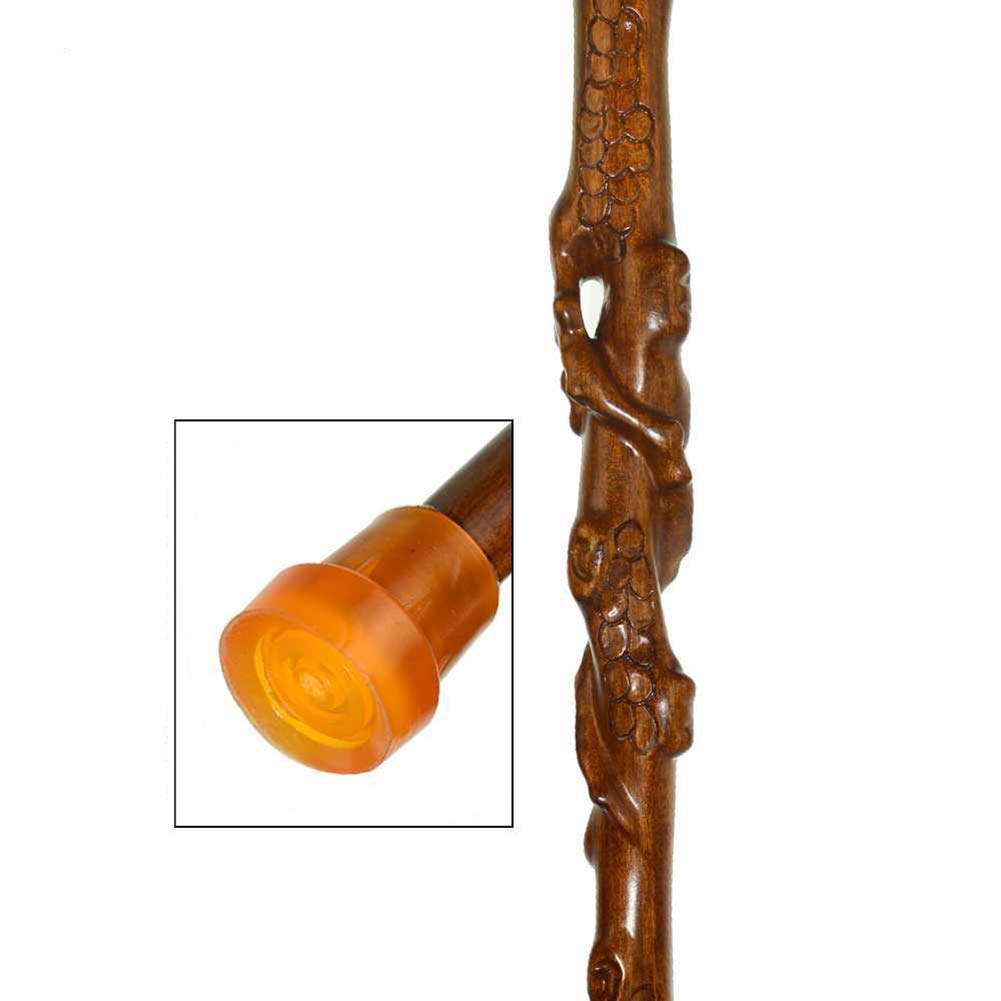 Bastone da Passeggio in Legno Massiccio, Bastone da Passeggio Antiscivolo Leggero Portatile per Escursionismo, Trekking, Campeggio, Viaggi, Arrampicata, 90 Cm,Stampelle Times