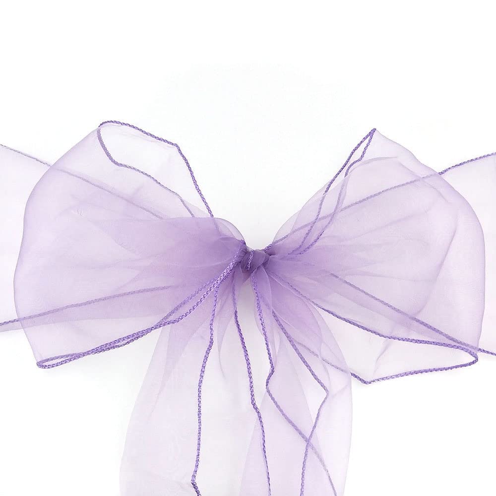 Highdi Bänder aus Organza Schleife Stuhlhusse, Stuhl Schärpe Band Schleifen Stuhlhussen für Hochzeit, Ceremonie, Party, Veranstaltung, Geburtstag Dekoration (Veilchen,150pc)