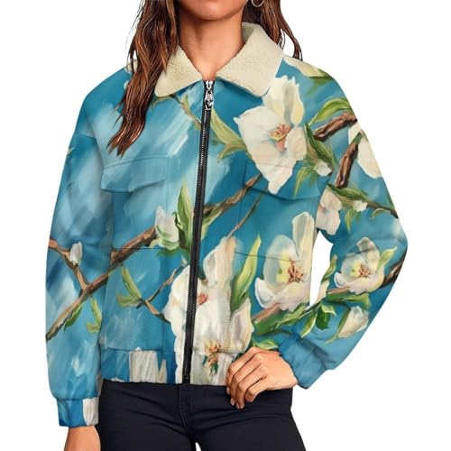 Chaqueta de forro polar para mujer abrigo de invierno grueso y cálido cárdigan con bolsillos