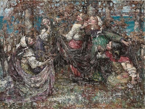 Tableau déco chambre pour remplacer un mur vide : impression d'art vintage Hornel 60x90cm