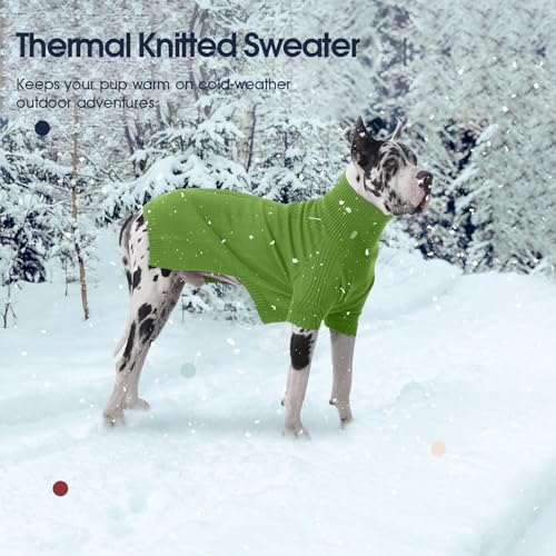 Image of Great Dane Sweater,5XL Extra Large Sweater for Giant Breed Dogs in Winter | Turtleneck Cold Weather Outfit, For Senior & Short-haired Giant Dog Clothes, Elastic Pullover for Saint Bernard,Mastiff