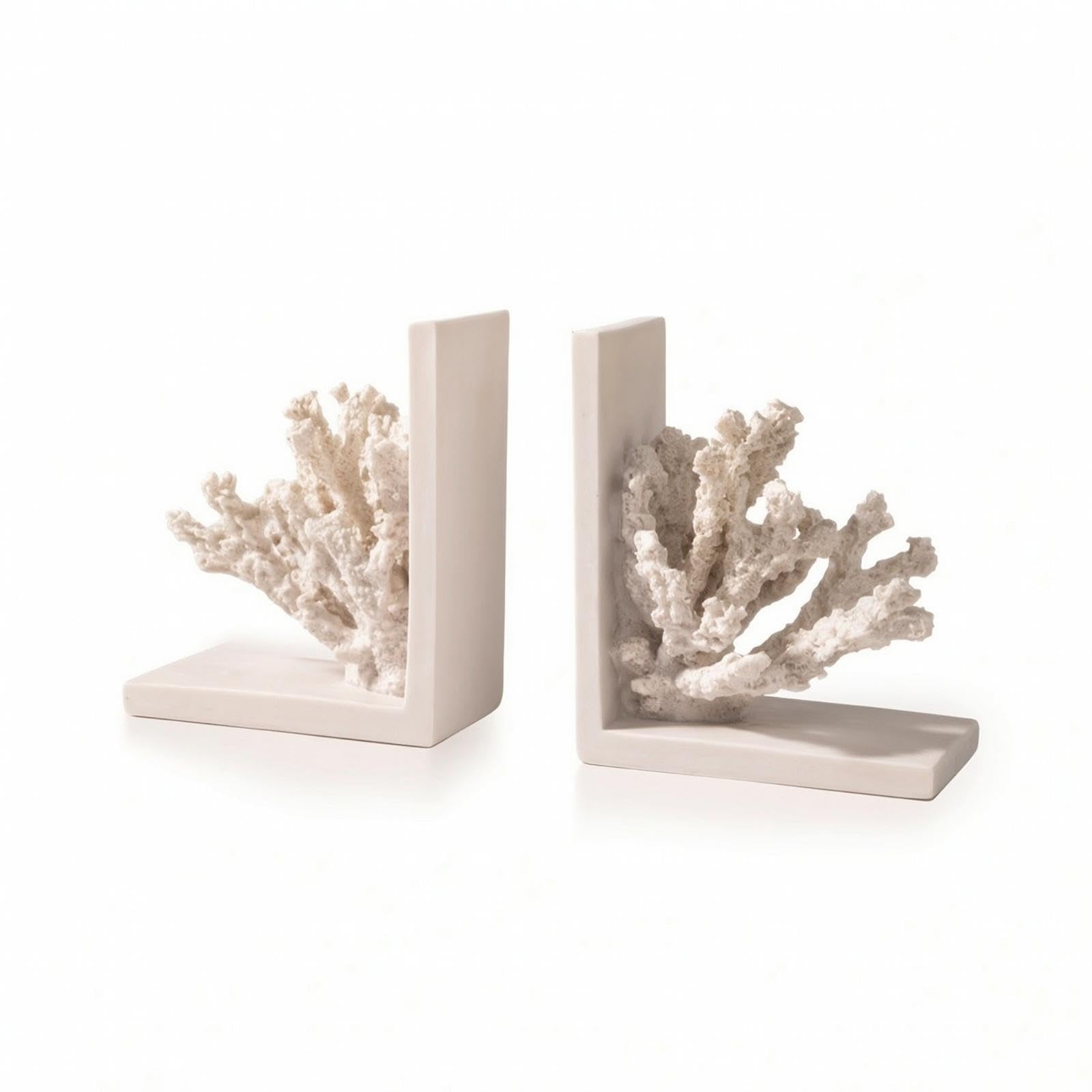 Coral Bookends Coastal Bookends with Coral Nautical Book Holders for Readers, Bookshelf, Desk, Reading Corner-picture-38