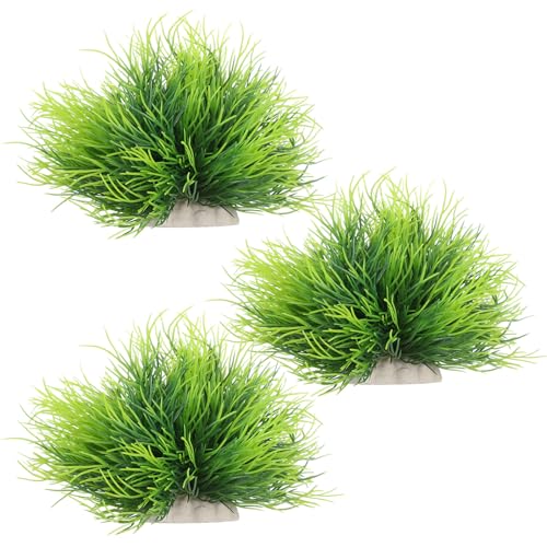 3 Pack Aquarium Plants Plastic Realistic Fish Tank Plants with Weighted Base Green Aquarium Decor for Betta Tanks Aquascaping Reptile Terrariums - image 8