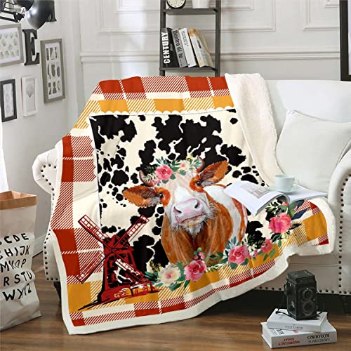 Erosebridal Boys Cow Print Throw Blanket 40