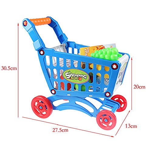 Liummrcy 1 Set Lernspielzeug Einkaufswagen Kinder Supermarkt Mini Einkaufswagen mit vollem Lebensmittel Lebensmittel… – Bild 3