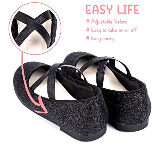 Girls Glitter Princess Ballet Flats Mary Jane Shoes Dress Shoes for Girl Back to School Princess Wedding Shoes (Little Kid/Big Kids) 6