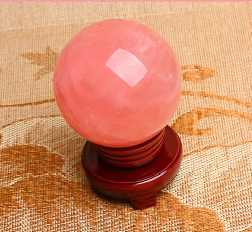 Quartz rose sphère 7cm avec socle pour ornement de table de fête Noël - 6