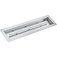 30x6 in Drop in Fire Pit Burner Kit, Stainless Steel Fire Pit Kit with Burner, Pan, Insert Rectangular Fire Pit Burner Pan for Natural Gas, Propane, Indoor Outdoor Fire Pit Pan Kit