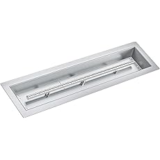30x6 in Drop in Fire Pit Burner Kit, Stainless Steel Fire Pit Kit with Burner, Pan, Insert Rectangular Fire Pit Burner Pan for Natural Gas, Propane, Indoor Outdoor Fire Pit Pan Kit