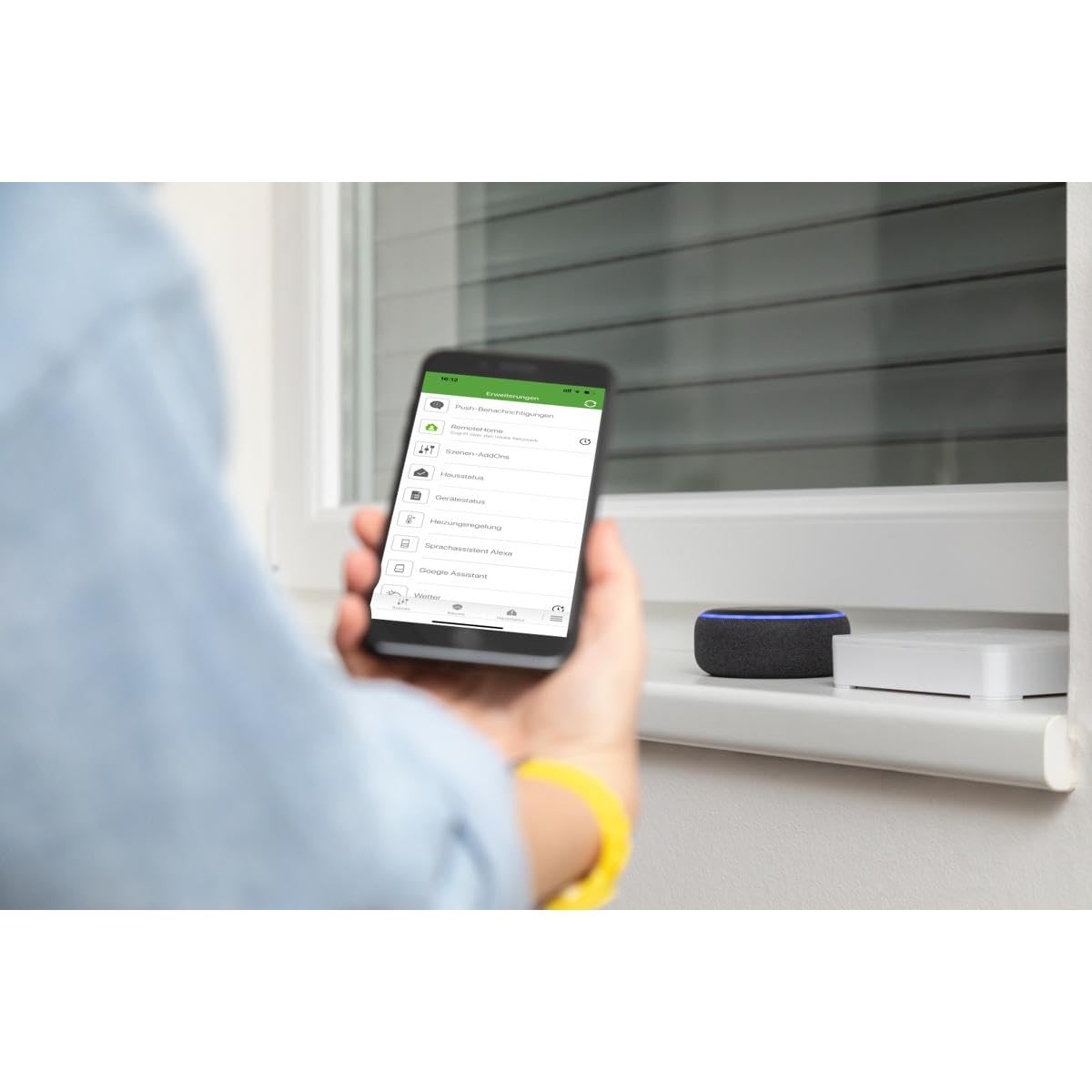Schellenberg Silnik do rolet 21106 z radiową nową generacją, 6 Nm, do 4 m², do wałów rolety 40 mm 868,4 MHz, inteligentne sterowanie m.in. z Alexa i Google Home, żółty