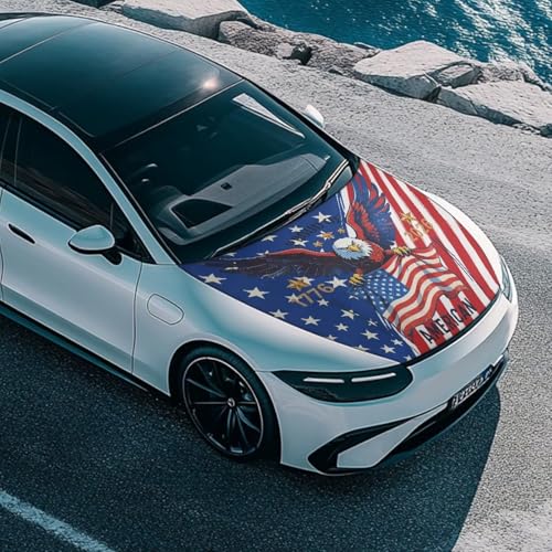 Image of 250th USA Proud Car Half Car Cover Sunshade Waterproof Portable Car Cloth Windshield Hood Universal for Cars All-Season Protection