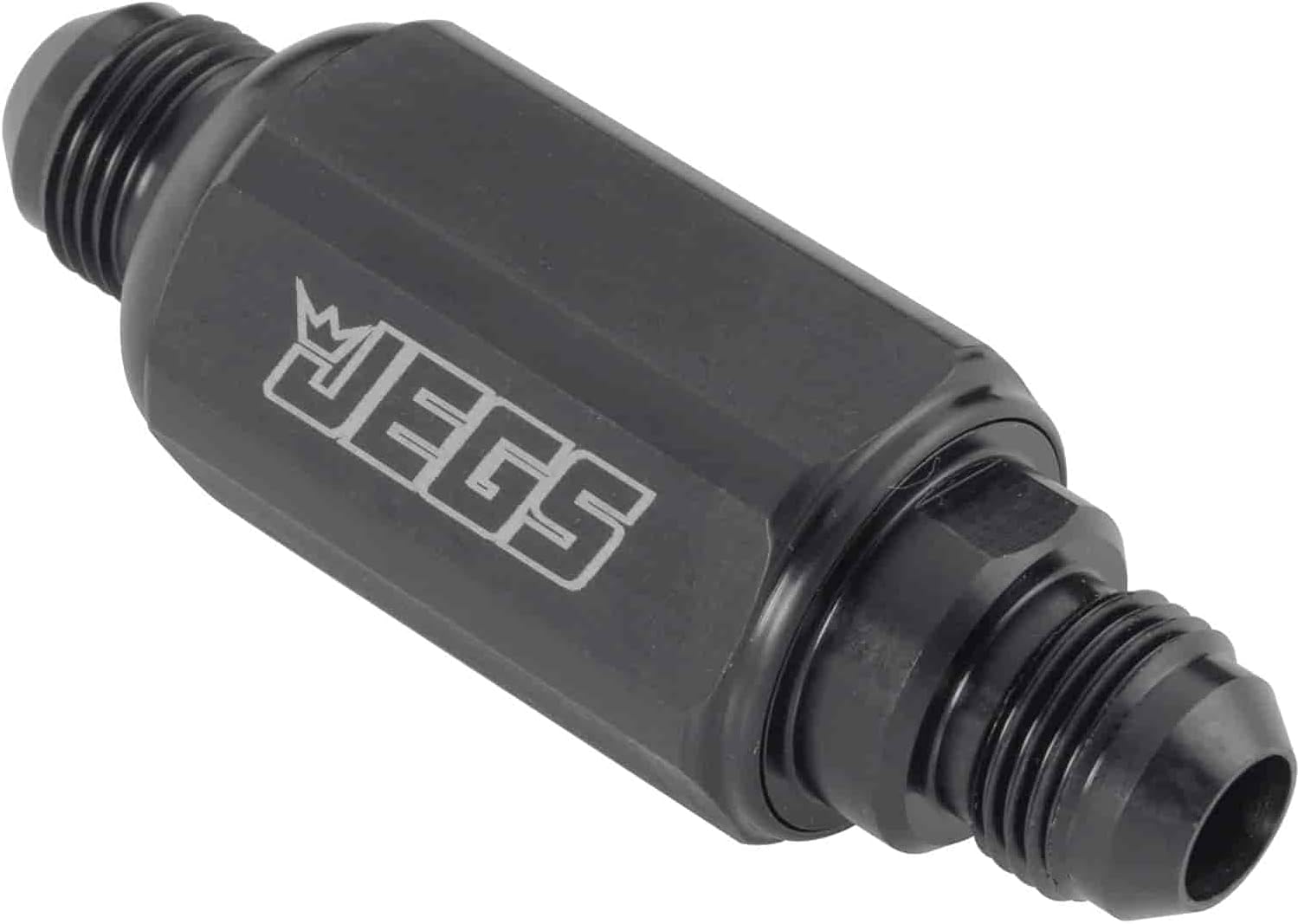 JEGS Compact Billet InLine Fuel Filter 8 AN Male/Male