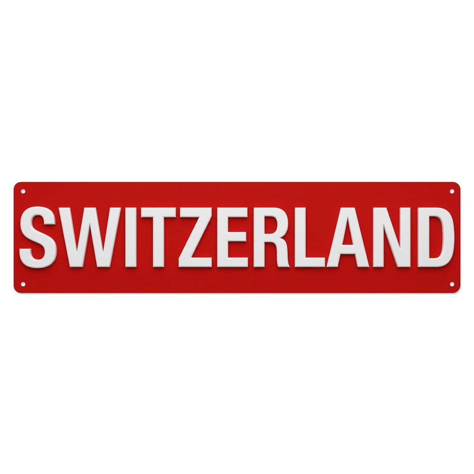 Metal Tin Sign Vintage Switzerland Flag Pattern