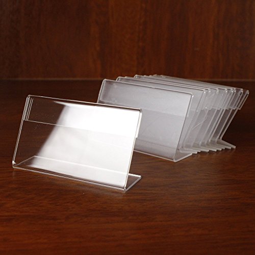 Earlywish Lot de 50 présentoirs pour panneaux, prix, cartes de visite, étiquettes d'information, étiquettes de comptoir, 6 cm x 4 cm Cover