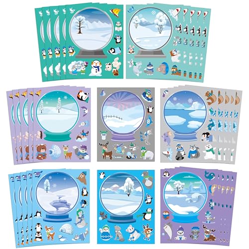  Winter Polar Animals Make-a-Face Sticker Sheets - 40PCS - image 1