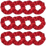 Araluky 12 Pack velvet Hair Scrunchies for Girls and Woman, Elastic Thin Hair Bands Satin Scrunchy H