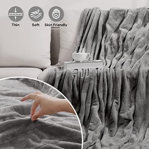 Electric Heated Blanket 72"X84" With 4 Heating Levels & 10 Hours Auto Off, Fast Heating & Overheat Protection, Soft Flannel For Home Office Use Machine Washable -Grey #TOP2