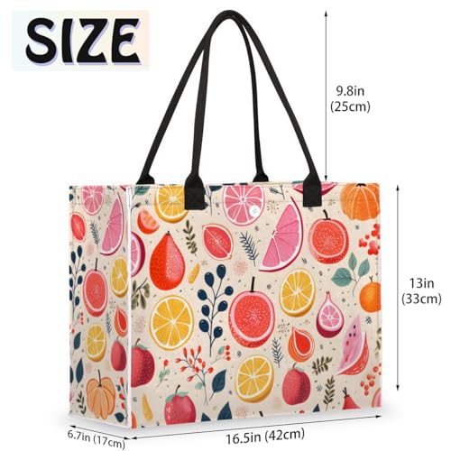 Colorful Lemon Orange Tote Bag for Women Large Beach Bag Reusable Tote Bags for Work Travel Beach Shopping2